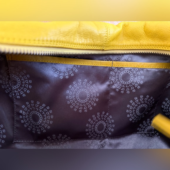 Abro Yellow Real Leather Hobo Bag - Picture 6 of 9